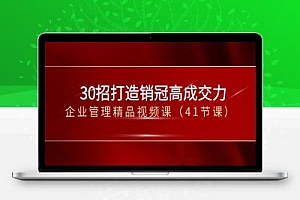 30招-打造销冠高成交力-企业管理精品视频课(41节课)
