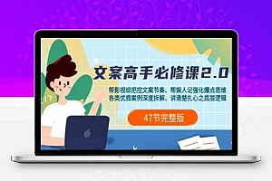影视 综纪-文案高手必修课2.0:文案课/案例课/认知课/题材课/变现课/加餐课