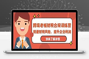跨境老板-财税合规训练营,规避财税风险、提升企业利润